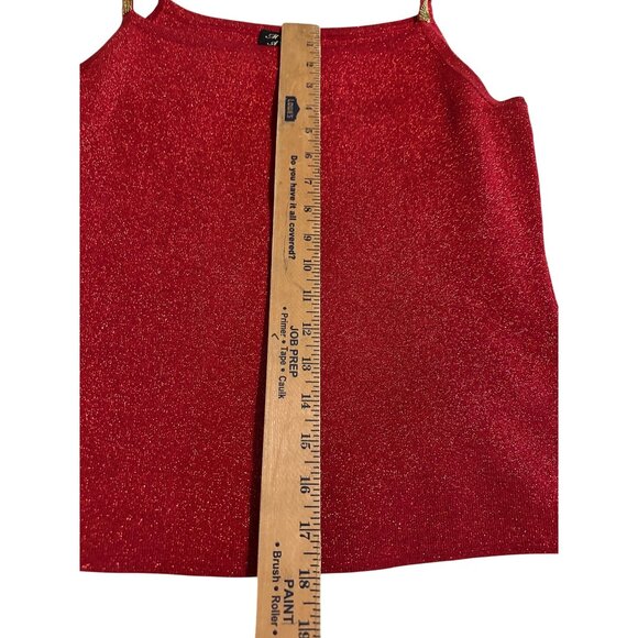 Y2k Michelle Antonelli Metallic Camisole Gold Metal Straps Silk Blend Tank Top - Picture 7 of 10